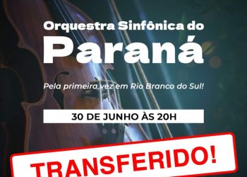 Foi transferida apresentações da Orquestra Sinfônica do Paraná em Rio Branco do Sul