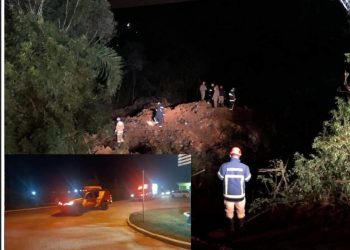 Trabalhador fica soterrado em aterro sanitário e bombeiros fazem buscas