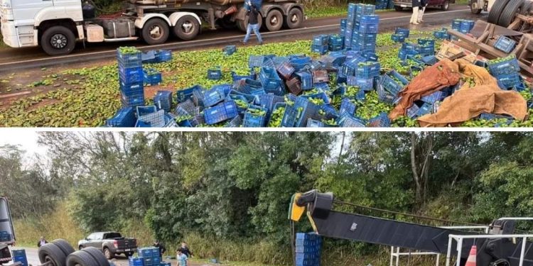 Motorista morre após acidente com caminhão carregado com Pimentão na Br-277