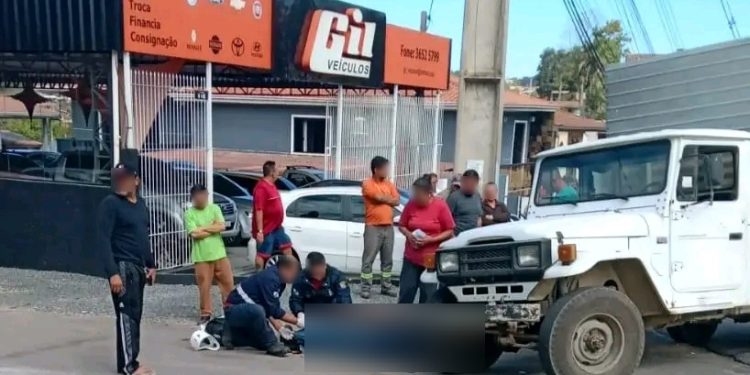 Motociclista fica ferido após sofrer acidente em Rio Branco do Sul