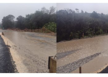 Rodovia dos Minérios com alagamentos