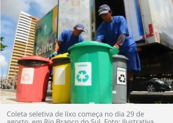 Rio Branco do Sul vai ter coleta seletiva de lixo a partir de 29 de agosto
