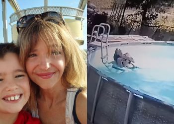Criança de 10 anos salva mãe de se afogar após mulher ter convulsão na piscina, e momento é filmado
