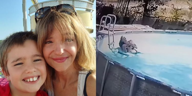 Criança de 10 anos salva mãe de se afogar após mulher ter convulsão na piscina, e momento é filmado