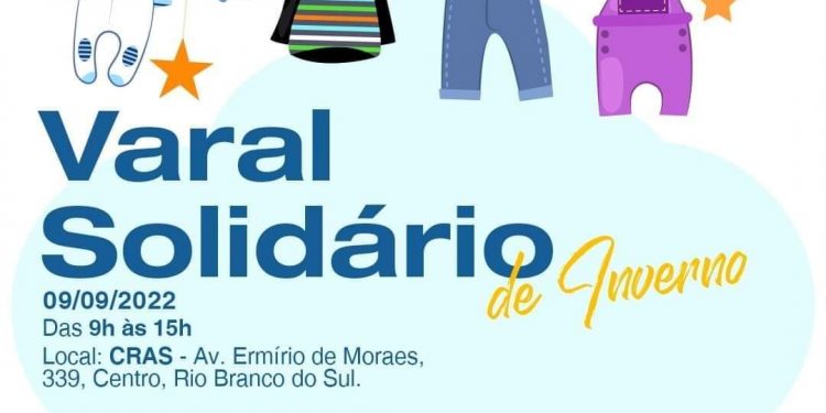VARAL SOLIDÁRIO ACONTECE NESTA SEXTA-FEIRA EM RIO BRANCO DO SUL
