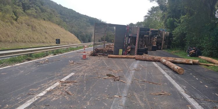 Morre quinta vítima que estava em carro esmagado por toras de madeira na BR-376