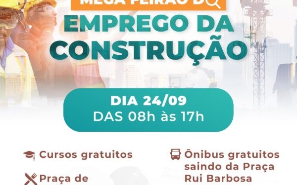 Mega Feirão do Emprego na Construção em Curitiba tem mais de 5 mil vagas e salários que chegam a R$ 9 mil