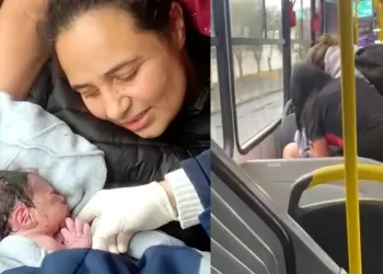 Mãe que teve filho no ônibus sem saber que estava grávida passa bem