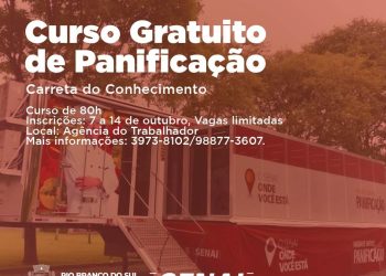Curso Gratuito de Panificação em Rio Branco do Sul