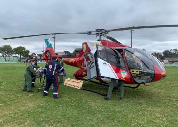 Rapaz sofre queimaduras após choque elétrico em Rio Branco do Sul e é transportado de helicóptero
