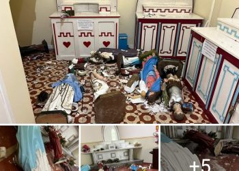 IMAGENS SÃO QUEBRAS EM IGREJA DE SÃO MATEUS DO SUL – PR.