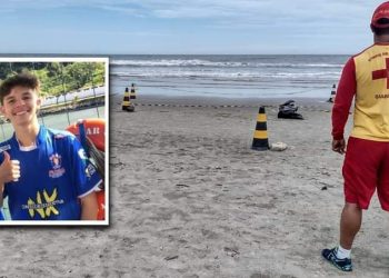 BANHISTA ENCONTRA CORPO DE ADOLESCENTE QUE SE AFOGOU NA PRAIA CENTRAL, EM GUARATUBA.