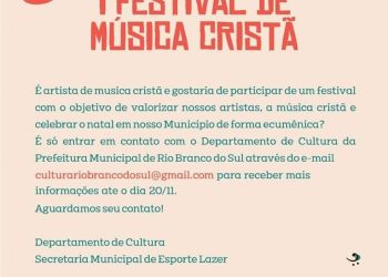 Estão abertas as inscrições para 1º Festival de Música Cristã em Rio Branco do Sul
