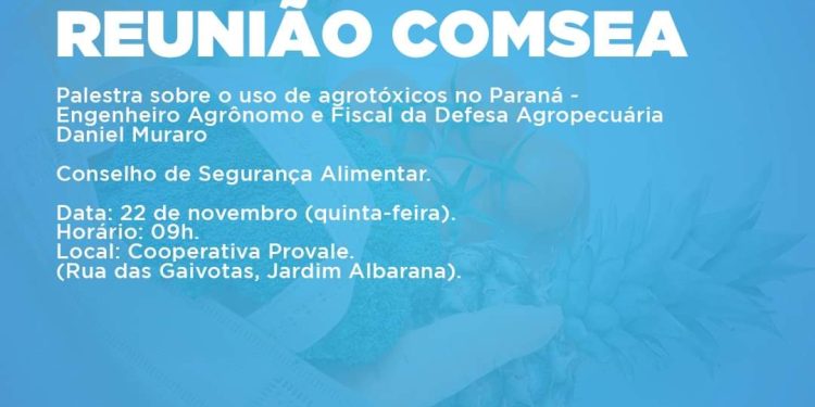 Secretaria Municipal de Agricultura, Pecuária e Abastecimento de Rio Branco do Sul (SMAPA) convida para reunião da COMSEA .