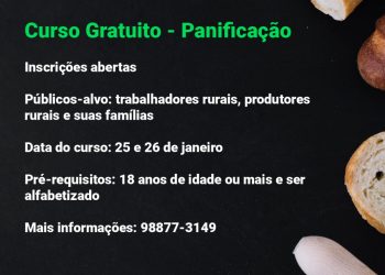 Que tal se capacitar e gerar uma renda extra para a família? Estão abertas as inscrições para o curso de Panificação em Rio Branco do Sul