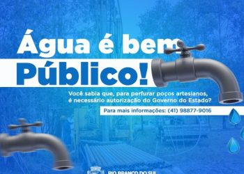 A Prefeitura de Rio Branco do Sul faz alerta a população sobre  os recursos hídricos subterrâneos do município