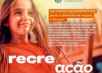 A Prefeitura de Rio Branco do Sul instalou 220 novos equipamentos para a diversão das crianças Rio-branquenses.