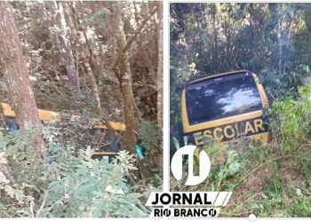 ÔNIBUS ESCOLAR CAI EM RIBANCEIRA E AO MENOS QUATRO CRIANÇAS FICAM FERIDAS EM TUNAS DO PARANÁ.
