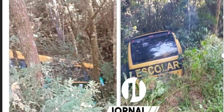 ÔNIBUS ESCOLAR CAI EM RIBANCEIRA E AO MENOS QUATRO CRIANÇAS FICAM FERIDAS EM TUNAS DO PARANÁ.