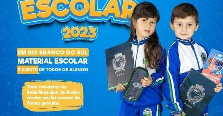 Material escolar é distribuído em Rio Branco do Sul