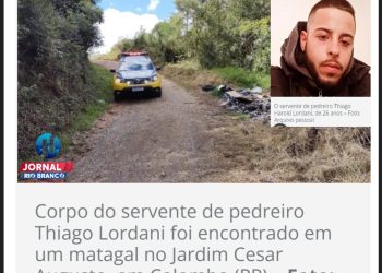 Rapaz de Almirante Tamandaré sequestrado é encontrado morto;  Deixa esposa grávida!