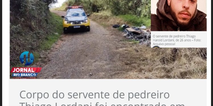 Rapaz de Almirante Tamandaré sequestrado é encontrado morto;  Deixa esposa grávida!