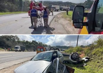COLISÃO ENTRE DOIS CARROS DEIXA UMA VITIMA EM ESTADO GRAVE NO CONTORNO NORTE