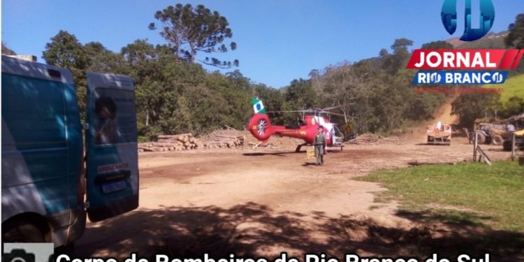 Trabalhador sofre ferimentos graves após acidente em Rio Branco do Sul