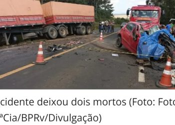 Carro bate de frente contra caminhão e dois morrem em rodovia do Paraná