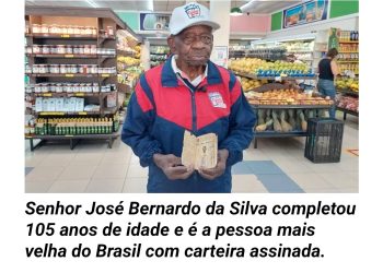 Sr. José Bernardo comemora 105 anos de idade no local de trabalho