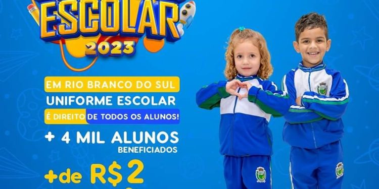 Mais de 4 mil alunos da rede municipal vão receber uniforme escolar em Rio Branco do Sul