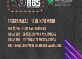 Último dia da festa de aniversário de Rio Branco do Sul terá apresentações religiosas
