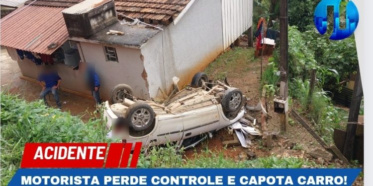 Motorista perde controle e carro capota em Rio Branco do Sul