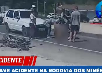 Acidente na Rodovia dos Minérios deixa duas pessoas feridas