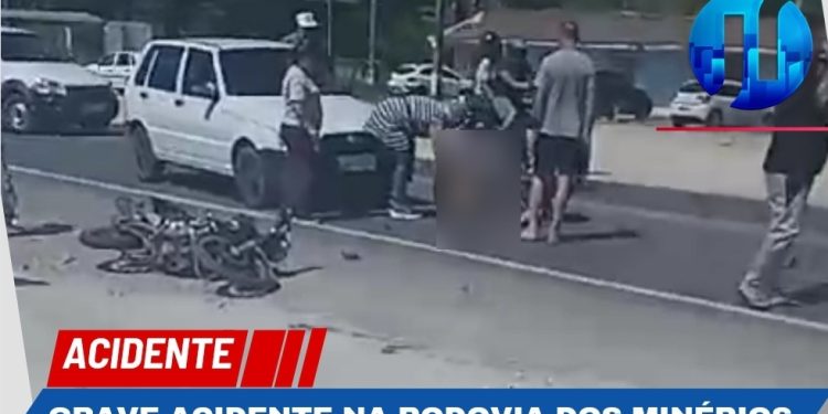 Acidente na Rodovia dos Minérios deixa duas pessoas feridas