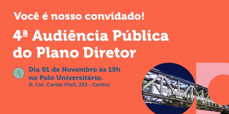 📢 Participe da Quarta Audiência Pública da revisão do Plano Diretor Municipal!