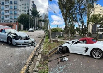 Motorista bate Porsche de R$ 665 mil e abandona veículo