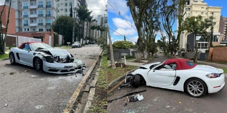 Motorista bate Porsche de R$ 665 mil e abandona veículo