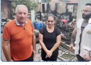 Vice-prefeito Airton Nodari visita família que perdeu tudo em incêndio