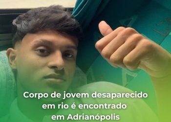 Corpo de rapaz desaparecido é localizado em Adrianópolis