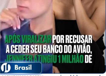 Mais de um milhão de seguidores após recusar ceder o banco no Avião