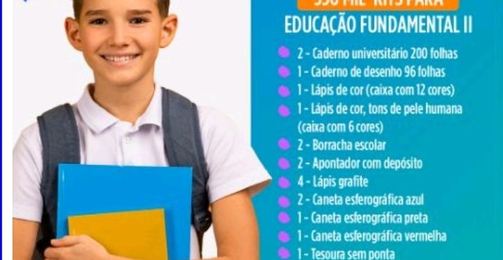 Kit Material Escolar para rede estadual