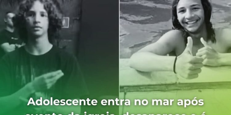 Adolescente entra no mar em evento da Igreja e desaparece
