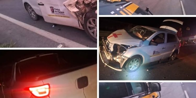 🚧 URGENTE: Carro transportando pacientes de Pontal do Paraná se envolve em acidente na BR-277