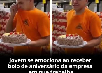 Simples bolo de aniversário faz funcionário ir às lágrimas