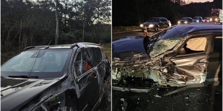 Fabiano, da dupla com César Menotti, capota carro na BR-040, em Juiz de Fora