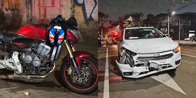 Homem sai de confraternização e morre em acidente entre carro e moto em Curitiba