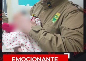 Agentes da Policia Rodoviária Estadual salva bebê na Rodovia dos Minérios