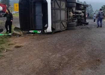 Colisão entre carreta e ônibus deixa vítimas na BR-116.