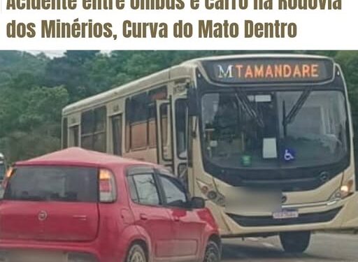 Acidente envolvendo Uno e um ônibus da Viação do Sul na Rodovia dos Minérios